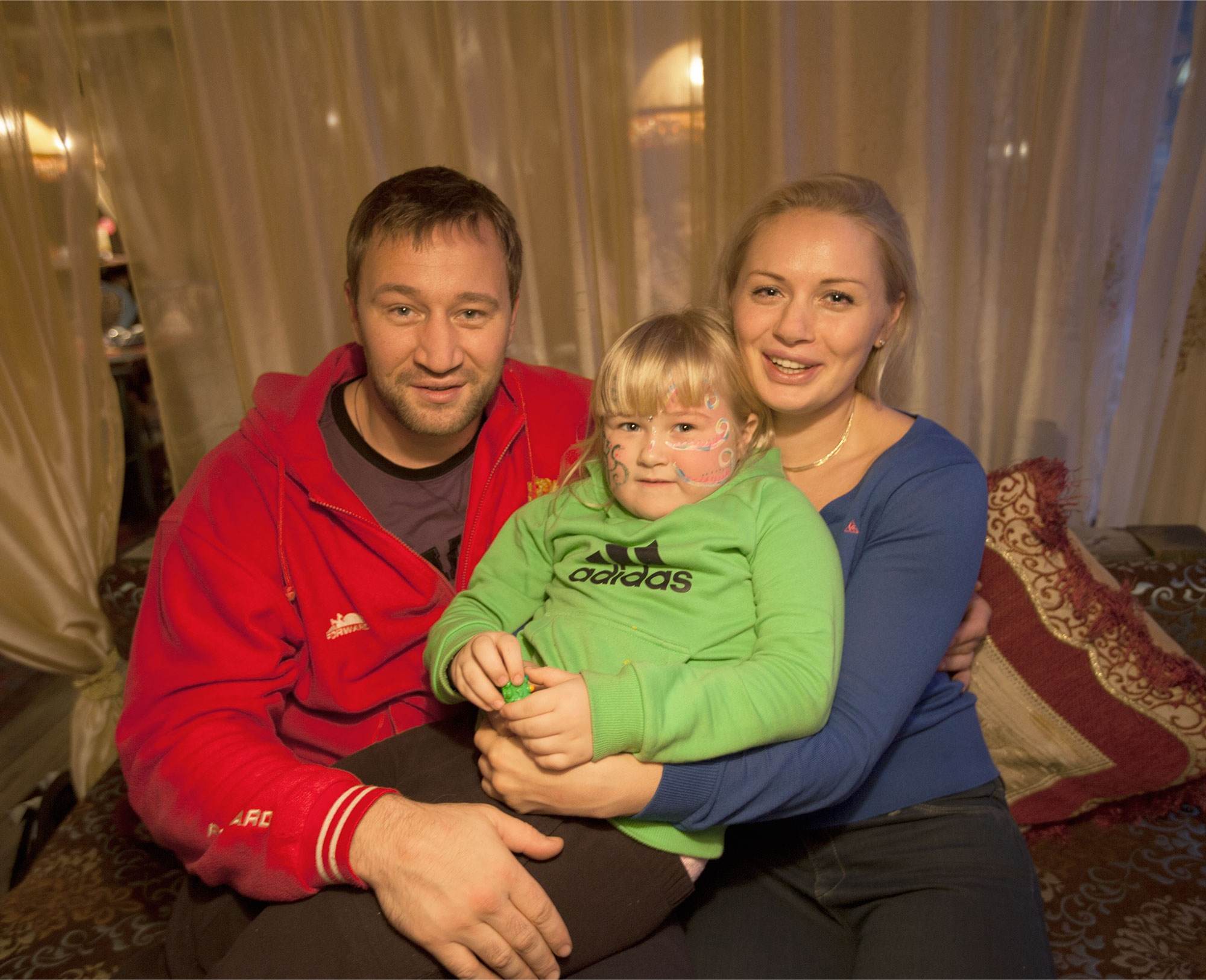 Svetlana Kulakova with her husband Igor and her daughter Katerina