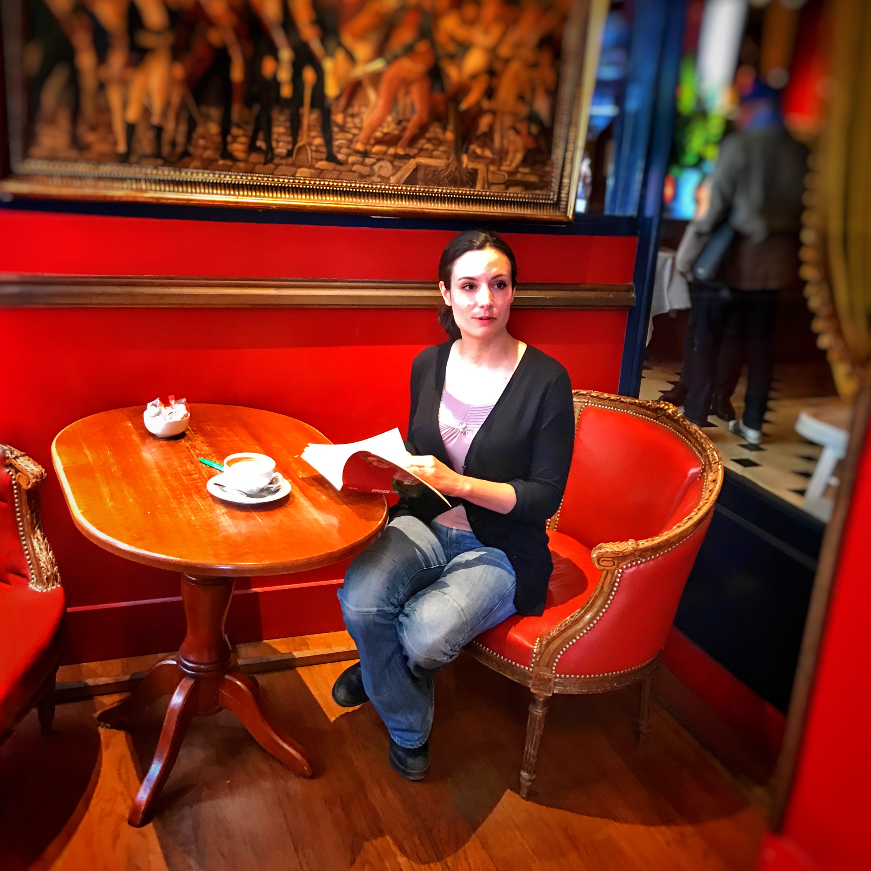 Marine Barone French Writer at cafe Paris France