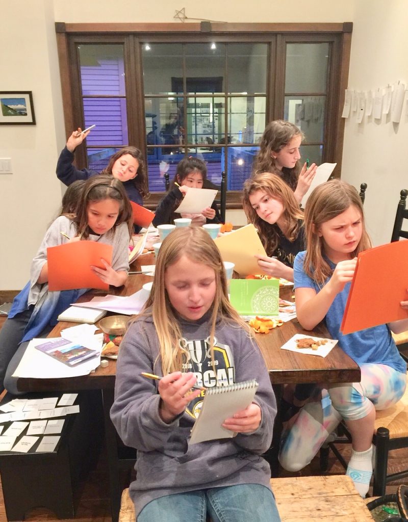 Karen Benke with Fourth Graders at the Writing Workshop in Writers Nest California